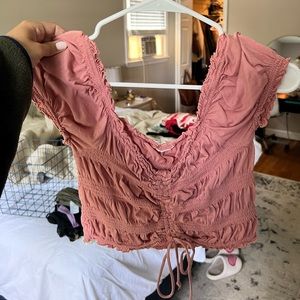 Pink cropped top
